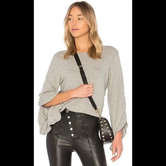 Alc Ruffle Sleeve Grey Sweater medium - Picture 9 of 12